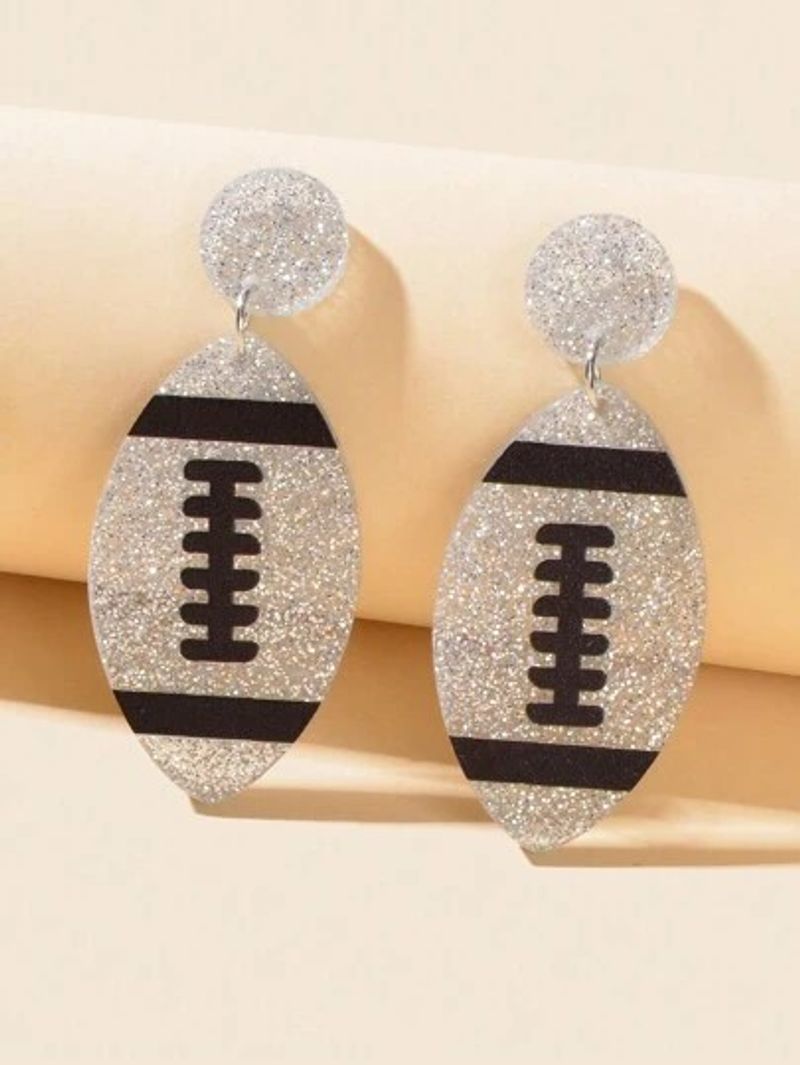 Voetbal oorbellen, acryl accessoires, bal oorbellen, sieraden in meerdere kleuren, doe-het-zelf accessoires_voghion.com