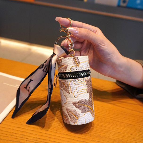 Creative style handmade embroidery with bucket mouth, red envelope keychain, exquisite female car key pendant,_voghion.com