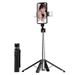 Bastone per selfie a 4 gambe in lega di alluminio serie P05 con telecomando Bluetooth e luci LED magnetiche, treppiede da 100 cm per streaming live/vlogging_voghion.com