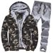 Fleece Men's Tracksuit Hoodie Suit Slim And Thick Warm Camouflage Suit_voghion.com