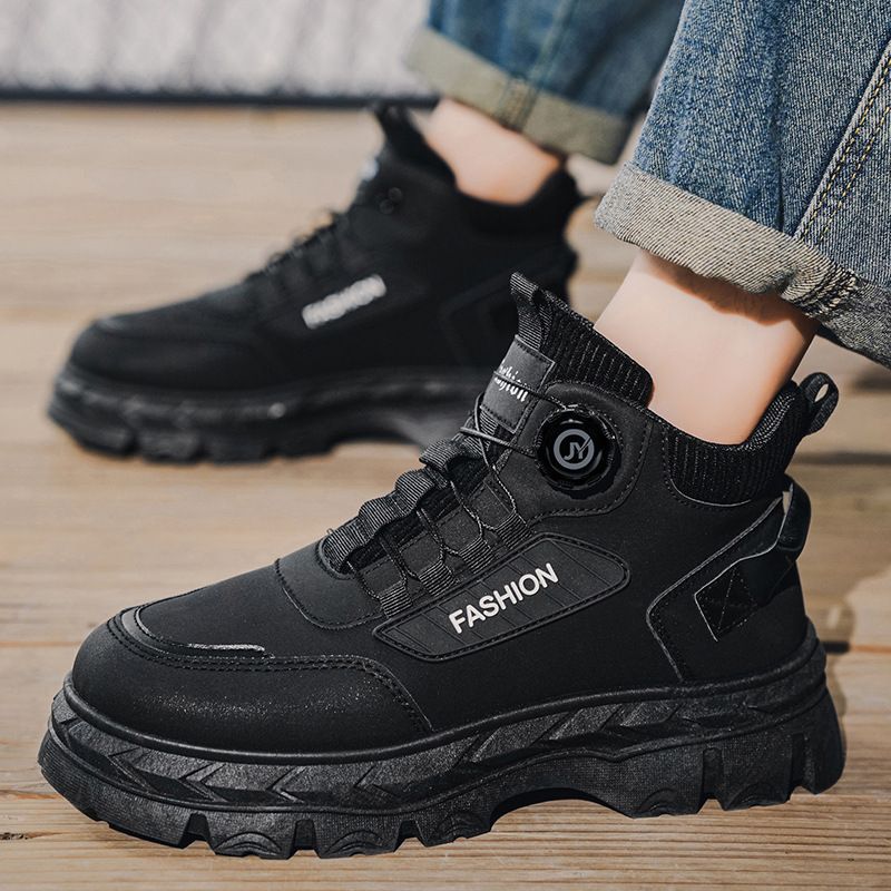 New Men's Shoes For Autumn And Winter, High-heeled Workwear And Retro Ankle Boots_voghion.com