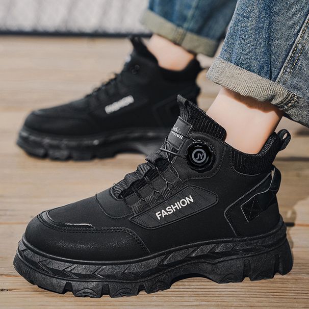 New Men's Shoes For Autumn And Winter, High-heeled Workwear And Retro Ankle Boots_voghion.com