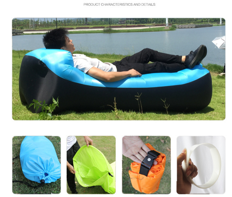 New Inflatable Sofa Outdoor Music Festival Portable Cushion Camping Lazy Lunch Break Beach Air Bed_voghion.com