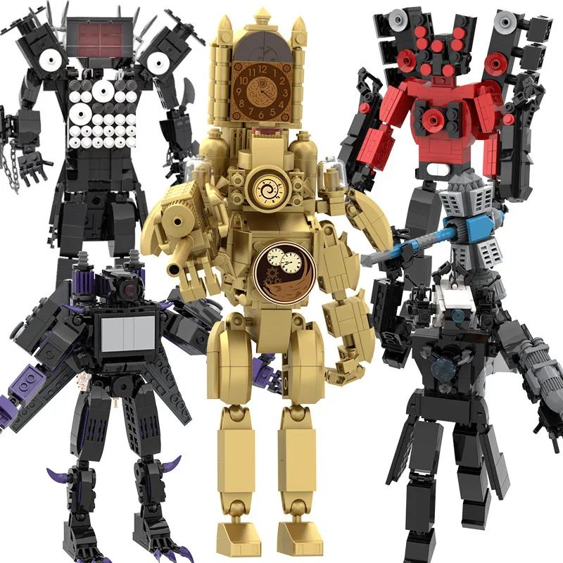 Creative Titan Series Skibidi Tualetes Celtniecības bloki Komplekts Pulkstenis TV Vīrietis Modelis DIY Ķieģeļi Rotaļlietas Bērniem Ziemassvētku Dāvanas Bērniem_voghion.com