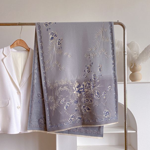 Dolce ed elegante ombra artistica di bambù con una fragranza sottile, sciarpa leggera in cashmere in stile cinese, da donna_voghion.com