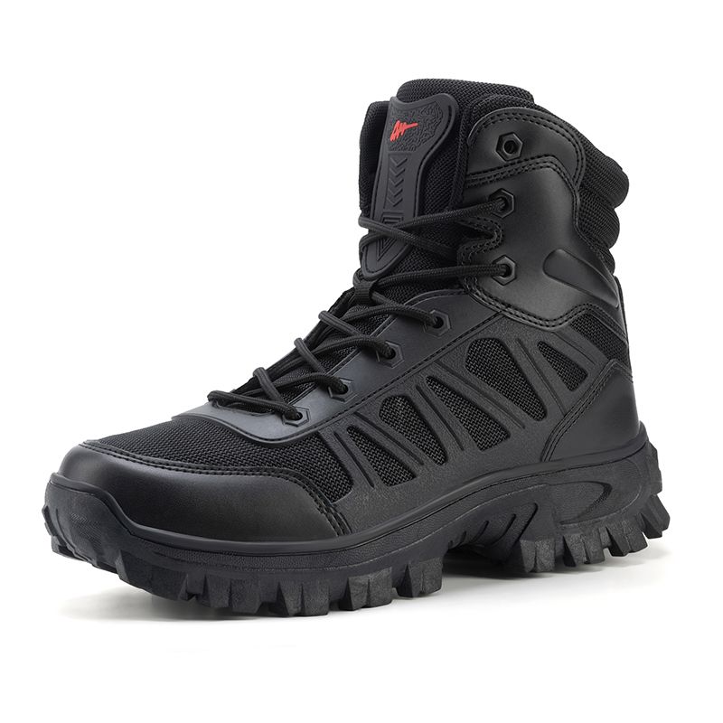 Outdoor High-top Boots Men Lace-up Breathable Anti-slip Breathable Combat Boots Men Shock-absorbing Casual Ankle Boots Men_voghion.com
