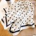 2023 Korean Spring Autumn Season Wave Dot Elegance 90 Square Scarves Women's Fashion and Western Style Shawl, Scarf for_voghion.com
