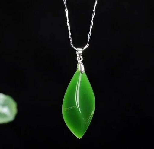 Anhängerkette aus natürlichem Jaspis für Männer und Frauen, grünes Amulett, Steinanhänger, Geschenk von Ismans Prudent, geformter Schmuck,_voghion.com