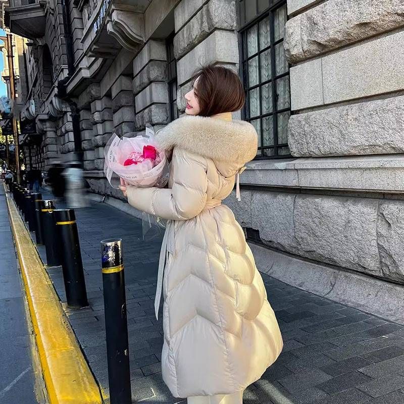 Abbigliamento da donna Giacca calda con collo in pelliccia di volpe di alta qualità_voghion.com