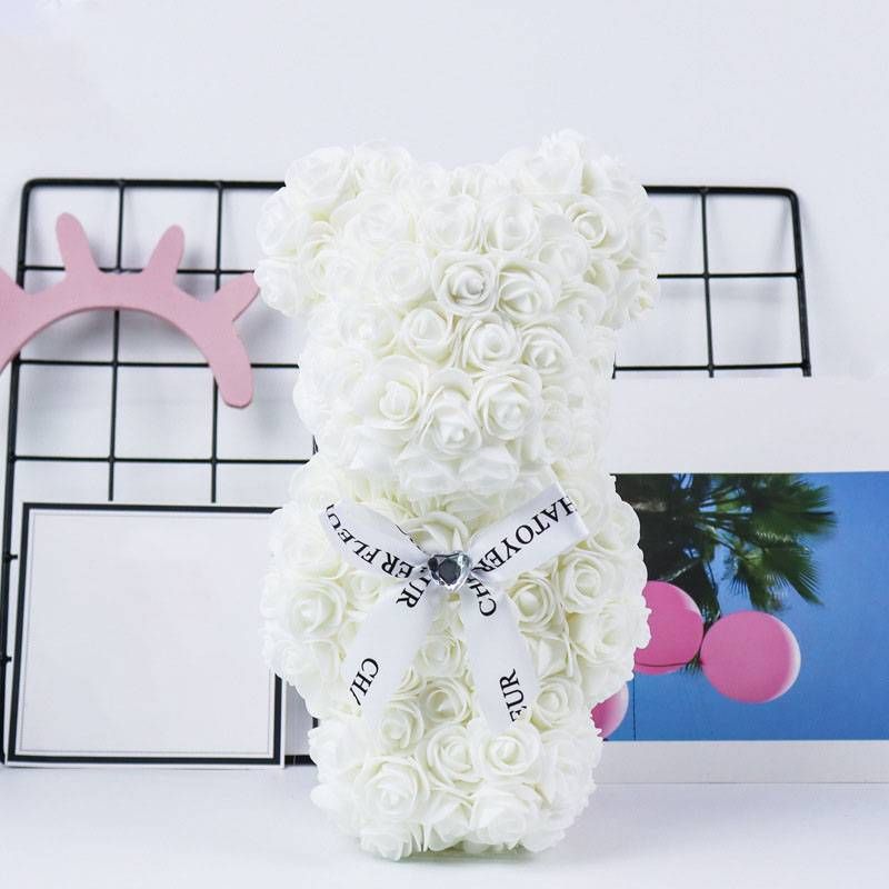 Eternal Rose Violent Bear Pe Santa Claus Day Gift Send Girl Flowers Girlfriend Birthday Gift_voghion.com