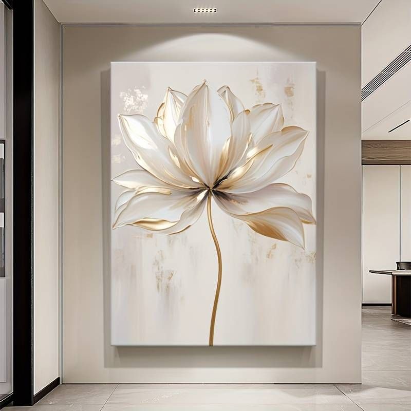 Elegant Floral Art Canvas Prints Painting- Modern Luxury Wall Decor For Living Room, Dining& Bedroom Wall Decor Living Room, Kitchen_voghion.com