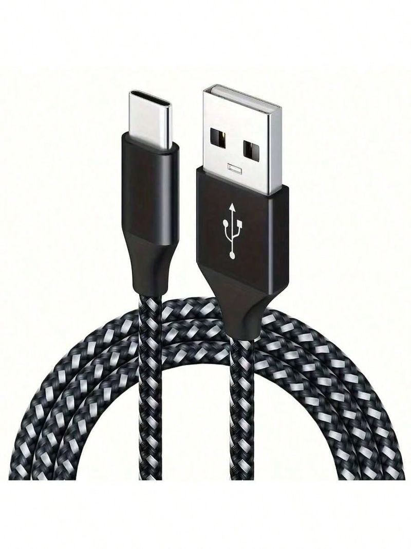 Zestaw kabli USB typu C do szybkiego ładowania, 1 m, nylonowy pleciony przewód, Samsung - wytrzymały i uniwersalny, kabel USB typu C, szybkie ładowanie 3 A_voghion.com
