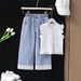 "Completo da 2 pezzi con top con papillon e jeans con pizzo per bambine – 80% cotone, morbido ed elegante, per bambini dai 3 agli 8 anni (100-140 cm)"_voghion.com
