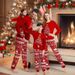 Warm Christmas Family Pajamas Set Cotton Loungewear For Parents And Children Winter Holiday_voghion.com