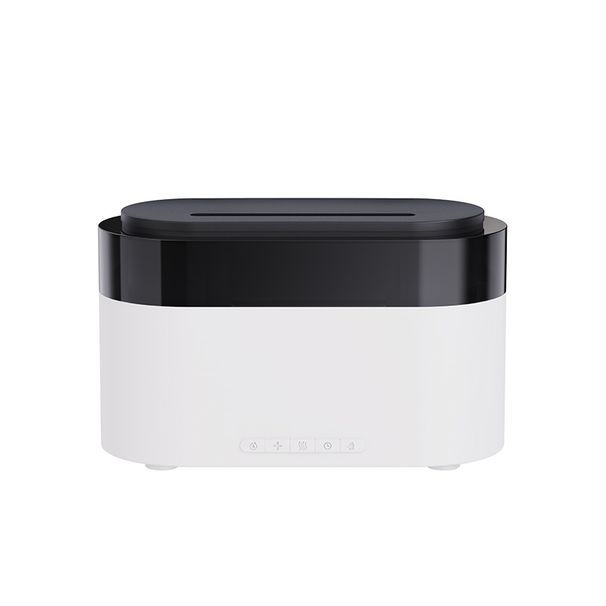 Multicolor Flame Aroma Diffuser With LED Mood Light – Ultrasonic Humidifier, Quiet Clock & Night Light (USB-Powered, Auto Shut-Off, 7-Color Changing)_voghion.com