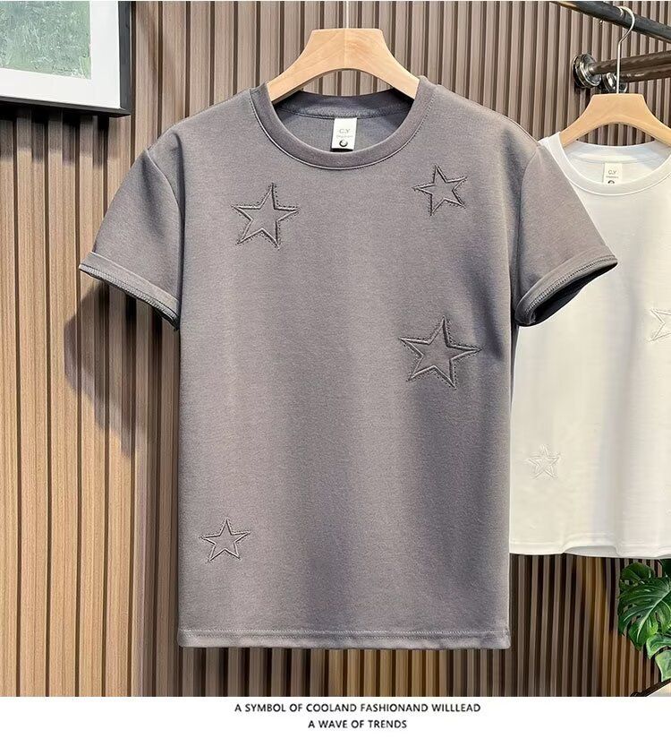 Férfi ruházat Új rövid ujjú póló férfiaknak nyári stílusban, egyszerű félujjas felső, laza lezser márkás póló_voghion.com