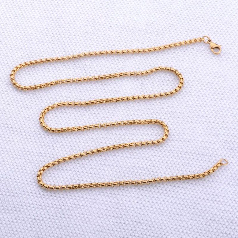 Collana con catena di perle quadrate in acciaio inossidabile, alla moda, hip-hop, in titanio, da uomo, accessori per gioielli in oro_voghion.com
