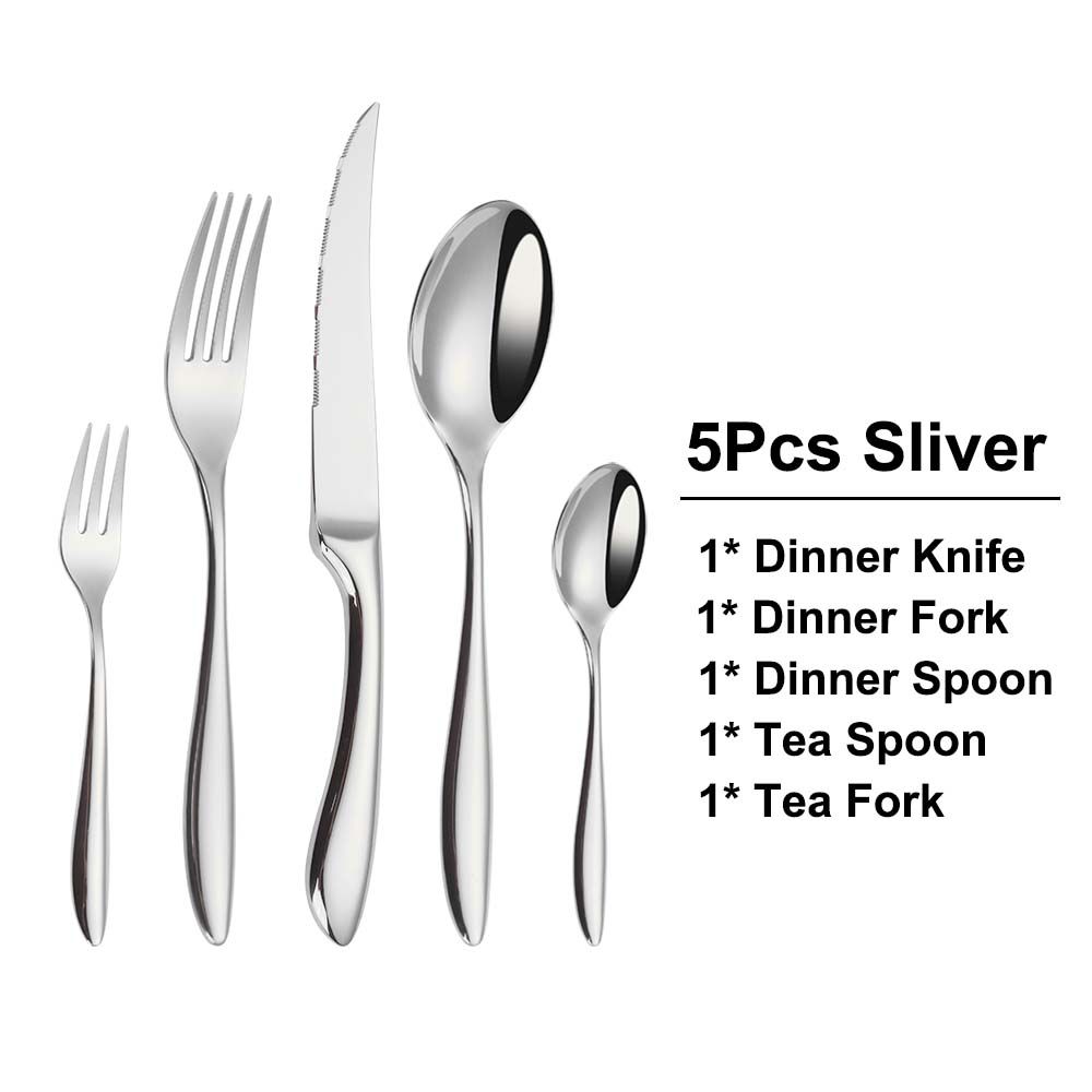 Gold Mirror Cutlery Set - 304 Stainless Steel Tableware_voghion.com