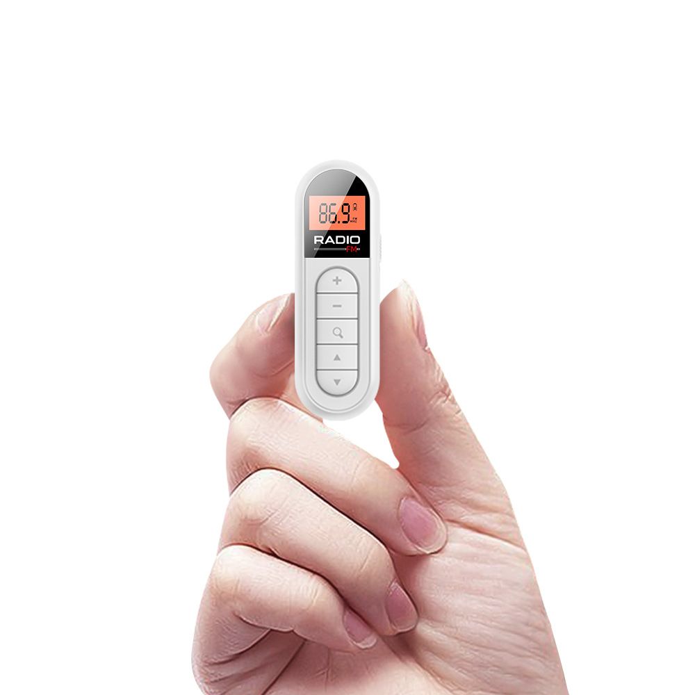 Rechargeable Mini Portable Radio Small Pocket-sized Compact FM Tuner With Clip For Elderly And Meetings_voghion.com