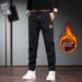 Pantaloni casual con cerniera per uomo in autunno e inverno, nuovi pantaloni aderenti a gamba piccola, marchio alla moda versatile con peluche_voghion.com