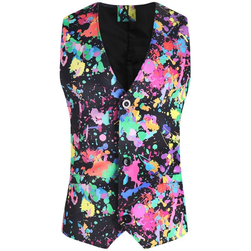 abito natalizio a tre pezzi da uomo nuovo casual stampa 3D abito casual a un bottone gilet gilet tailleur pantalone taglia europea da uomo_voghion.com