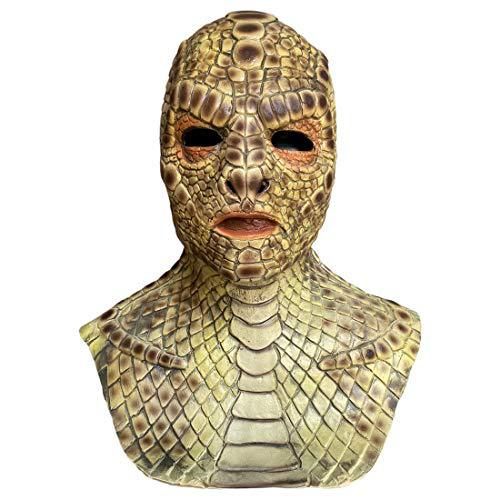 Viper Latex Horror Mask, Halloween Basilisk Snake Spirit Horror Mask_voghion.com