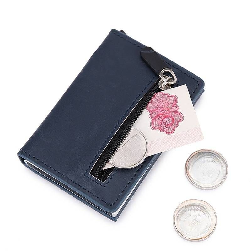 RFID Anti Theft Swipe Automatic Pop Up Card Holder Ultra Thin Credit Card Metal Card Holder Men's Multi Card Slot Wallet Carbon Fiber_voghion.com