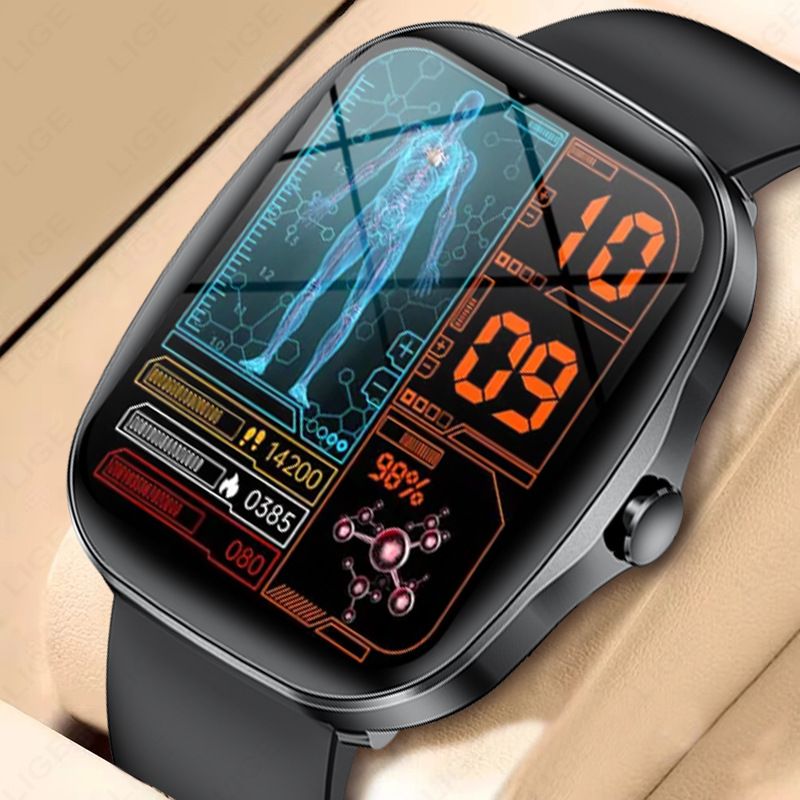 Smart Watch With Bluetooth Calling, Heart Rate & Blood Oxygen Monitor, Music Playback, AMOLED Display, 7-Day Battery Life_voghion.com