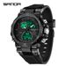 Men's Digital Analog Sports Watch With Night Light, Waterproof, Dual Time, Countdown, Stopwatch, Alarm, And Hourly Chime_voghion.com