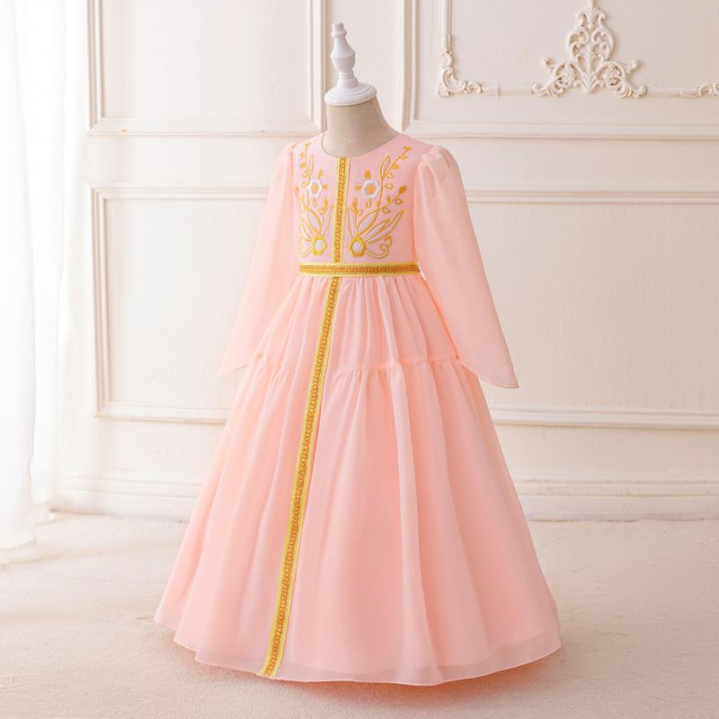 Kid's Clothing Girls Dress New Girls Party Robe Embroidered Satin Mesh Tulle Tutu Evening Dress Skirt_voghion.com