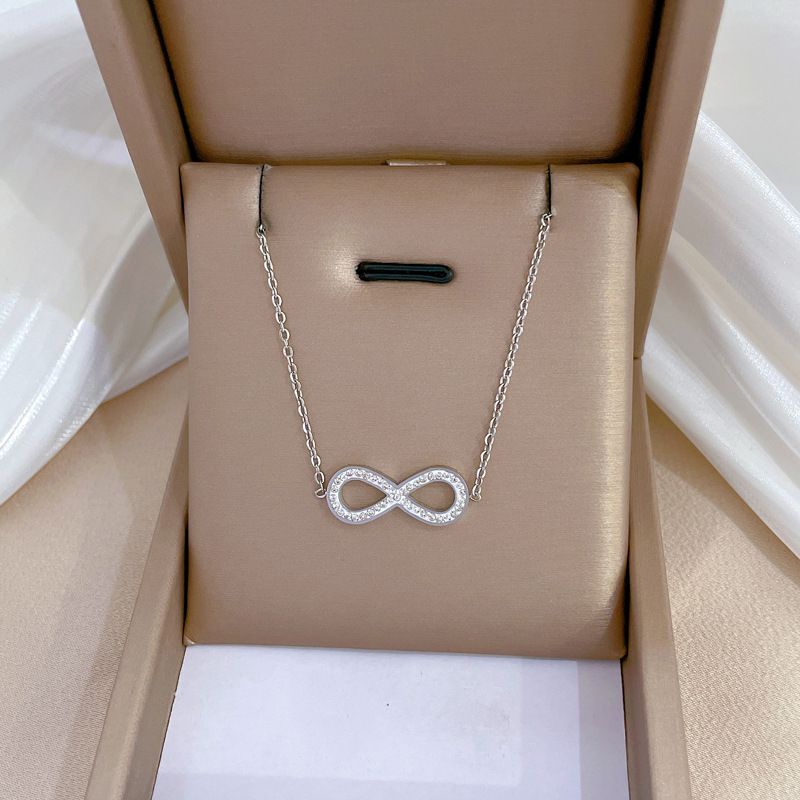 [Full Body Titanium Steel] Bow Knot Eyes Extremely Simple, Genuine Gold Necklace In The Furnace, Female Ins Mesh Red_voghion.com