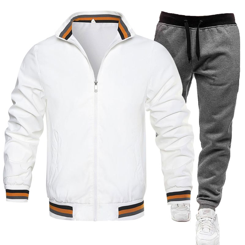Herrenjacke Frühling und Herbst Sport einfarbig Herrenjacke Set_voghion.com