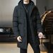 Good Quality Jacket For Men, Mid-Leth Coat, Solid Color Hooded Cotton Jacket, Versatile Outerwear, Winter Men's_voghion.com