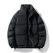 Solid Color Stand Collar Down Cotton For Men And Women 2024 New Winter Thickened Warm Trendy Casual Couple Puffer Jacket_voghion.com