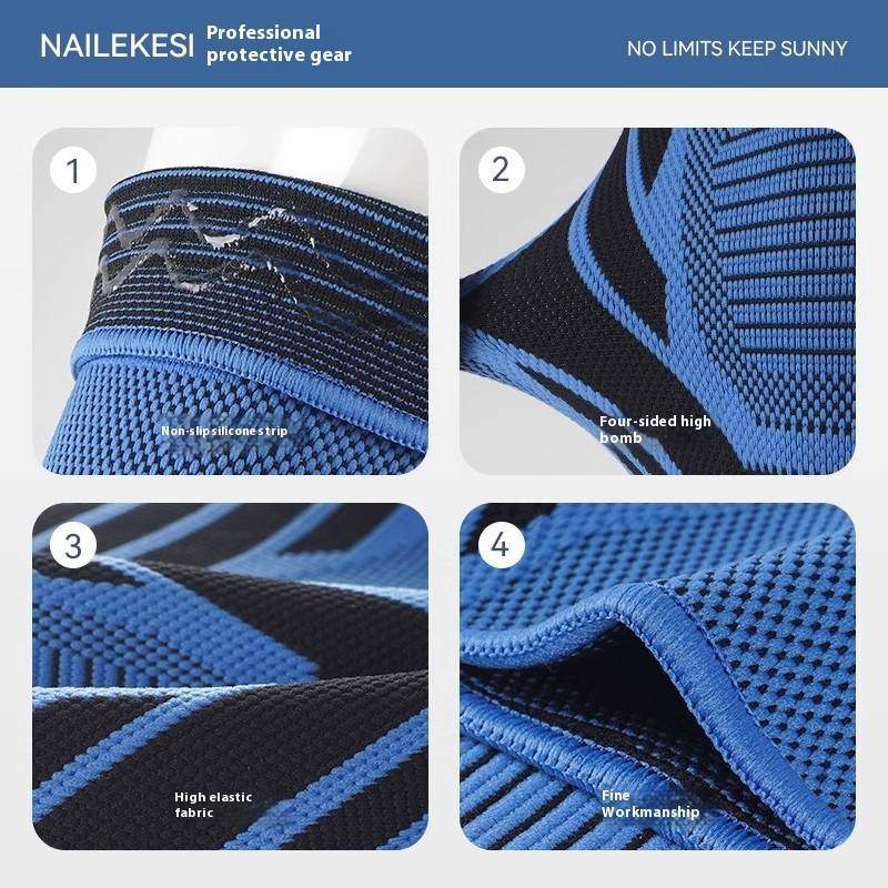 Ademende nylon kniebrace voor mannen en vrouwen - Lichtgewicht ondersteuning voor basketbal, hardlopen, voetbal en sporten - Antislipontwerp met verstelbare banden_voghion.com