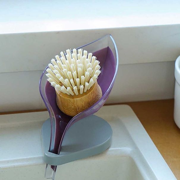 2er-Set blattförmige Seifenablagen für Bad und Küche, inklusive Schwammablage_voghion.com