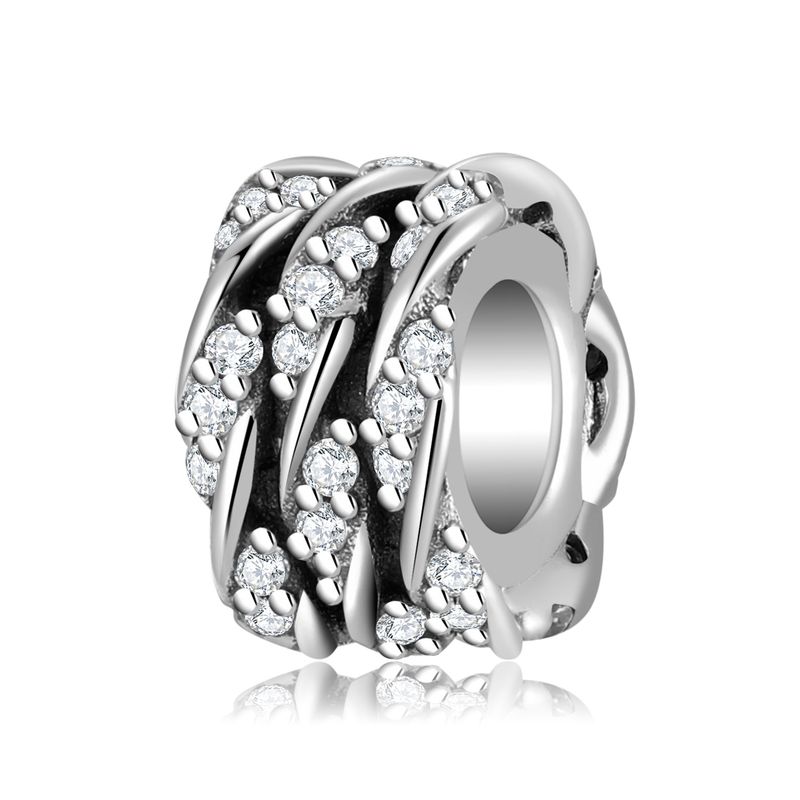 Perline da donna e moda personalizzata perline cave pavé di zirconi braccialetto da donna accessori fai da te perline sfuse S925 perline in argento sterling_voghion.com