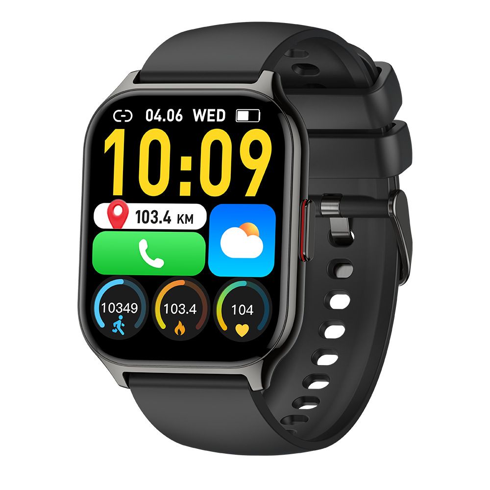 P95 Smart Watch With Bluetooth Calling, Heart Rate & Blood Oxygen Monitor, Sleep Tracking, Weather Alerts, Step Counter – Black Case_voghion.com