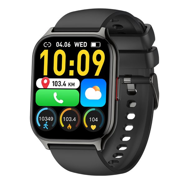 P95 Smart Watch With Bluetooth Calling, Heart Rate & Blood Oxygen Monitor, Sleep Tracking, Weather Alerts, Step Counter – Black Case_voghion.com