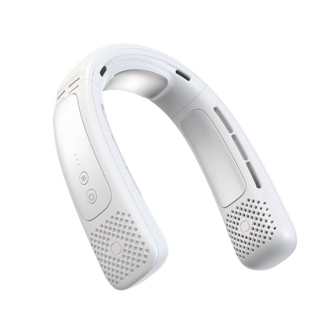 Ventilatore da collo sospeso a doppio semiconduttore con ricarica USB, grande ventilatore da collo sospeso portatile per esterni_voghion.com