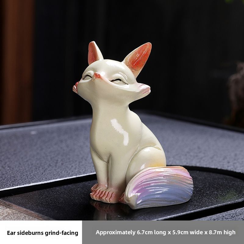 Nine-Tailed Fox Figurine Creative Pet Color-Changing Desktop Resin Flower Pot Succule Home Decoration Tea Table_voghion.com