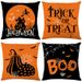 Taie d'oreiller Halloween en lin imprimé, housse de coussin décorative pour canapé, salon, chambre à coucher_voghion.com