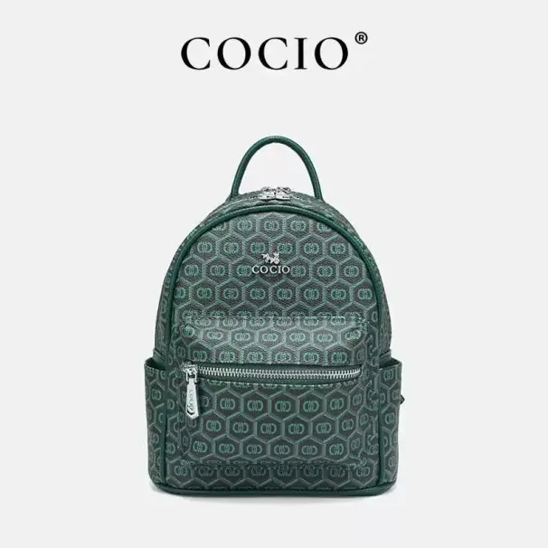COCIO Designer-Tasche, neue Serie in Pfauengrün, kleiner, modischer und vielseitiger Damen-Freizeitrucksack, Verkaufsschlager_voghion.com