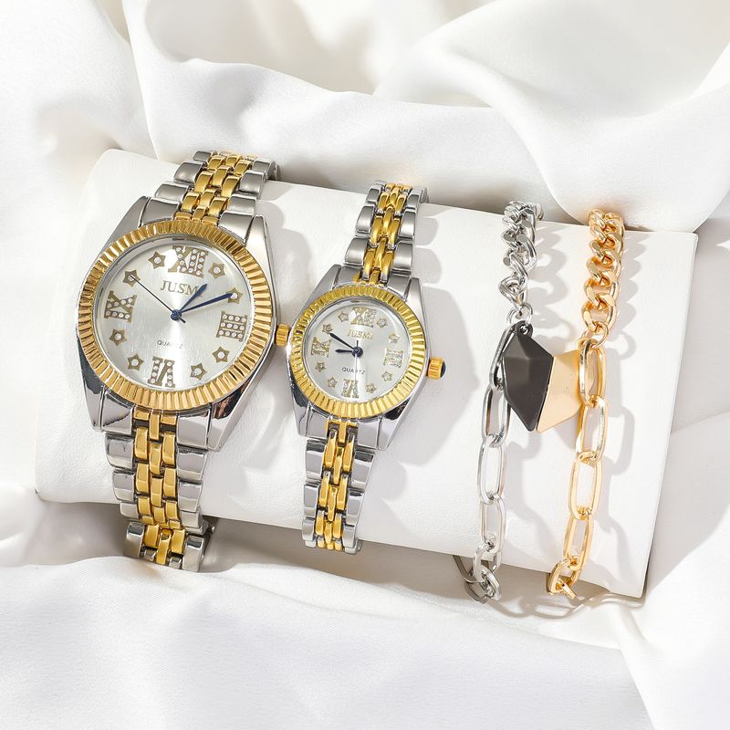 4 pièces nouvelles femmes et hommes montre mode luxe Couple montre-Bracelet Bracelet montre ensemble cadeaux de vacances_voghion.com