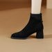 Cameido 2024 New High-heeled Boots, British-style Chunky-heeled Ankle Boots for Autumn and Winter, Fleece-lined Slim Boots for Autumn and Winter_voghion.com
