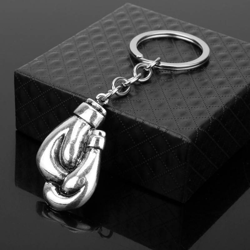 Boxing Gloves Engraved Keychain Stainless Steel Polished Creative Keychain Cross-border E-commerce_voghion.com