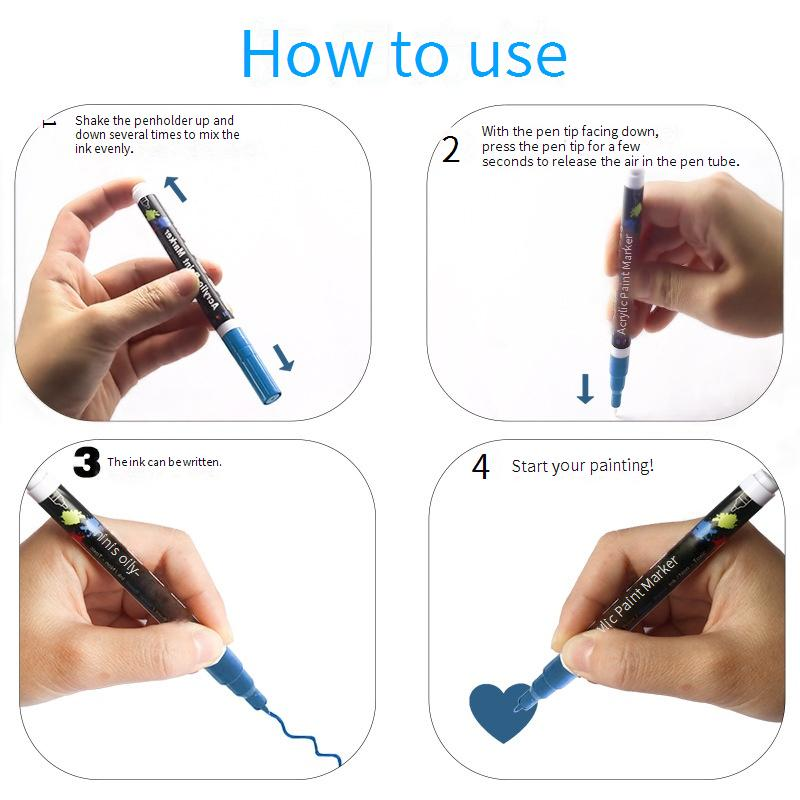 24-Color Metallic Acrylic Paint Markers Set - Vibrant DIY Art Markers For Drawing, Sketching & Crafting - Ideal For Artists, Students & Hobbyists_voghion.com