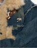 Distressed Denim & Faux Shearling Coat – Oversized Hooded Jacket With Horn Buttons (S-XL)_voghion.com
