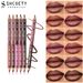 SHCOETY 12-Color Double-Head Dual-Tone Wooden Lip Liner - Matte Long-Lasting Easy-Application Non-Stick Cup Lip Contour Pencil_voghion.com