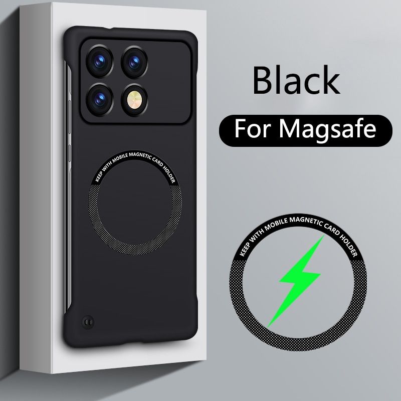 Ultra-Thin Frameless Magnetic For Magsafe Wireless Charge Case for Xiaomi Redmi Note 14 13 12 11 10 9 Pro Plus Ultra K70_voghion.com